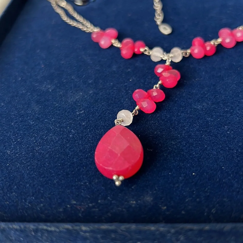 Sterling Silver Pink Pendant Necklace